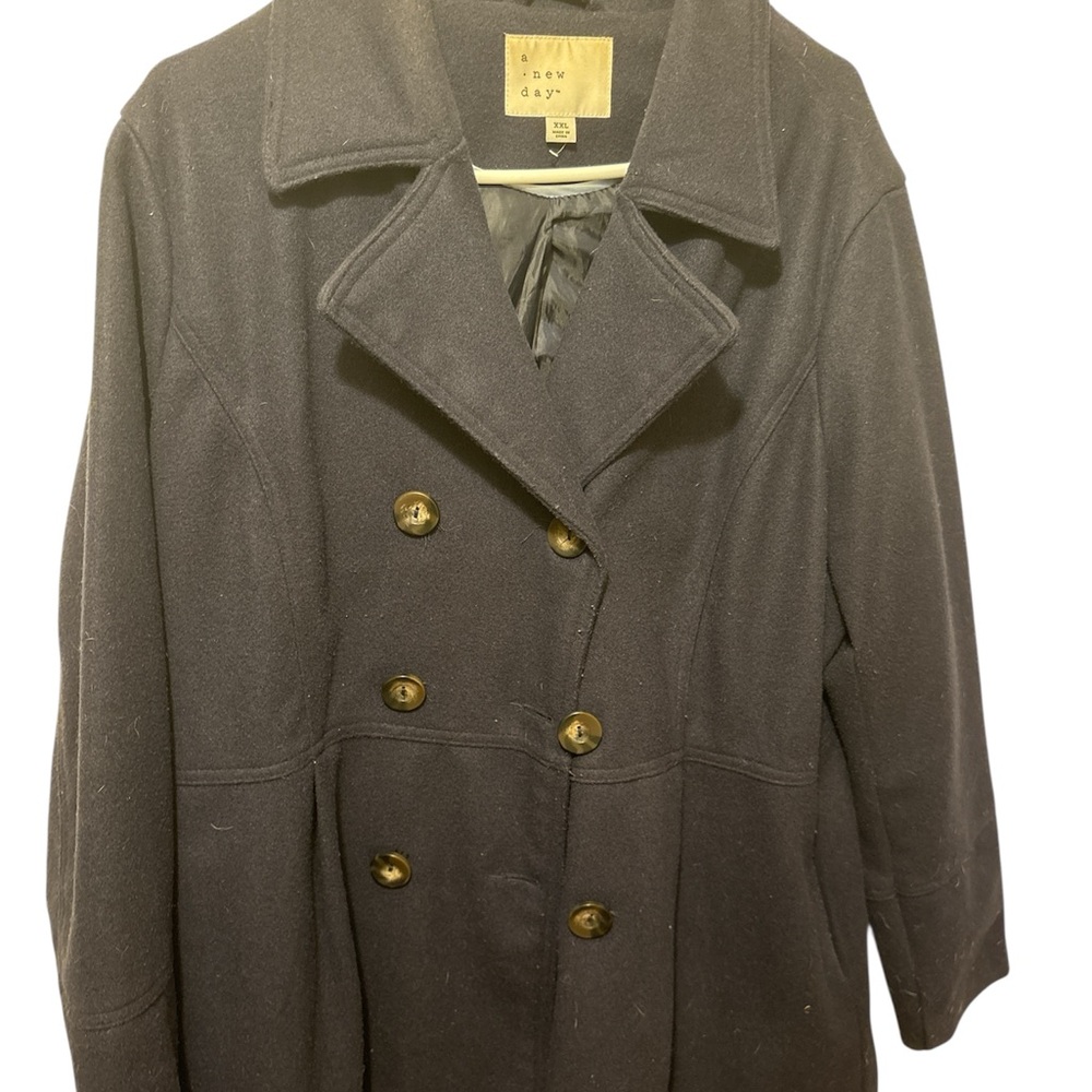a new day Charcoal Double-Breasted Pea Coat